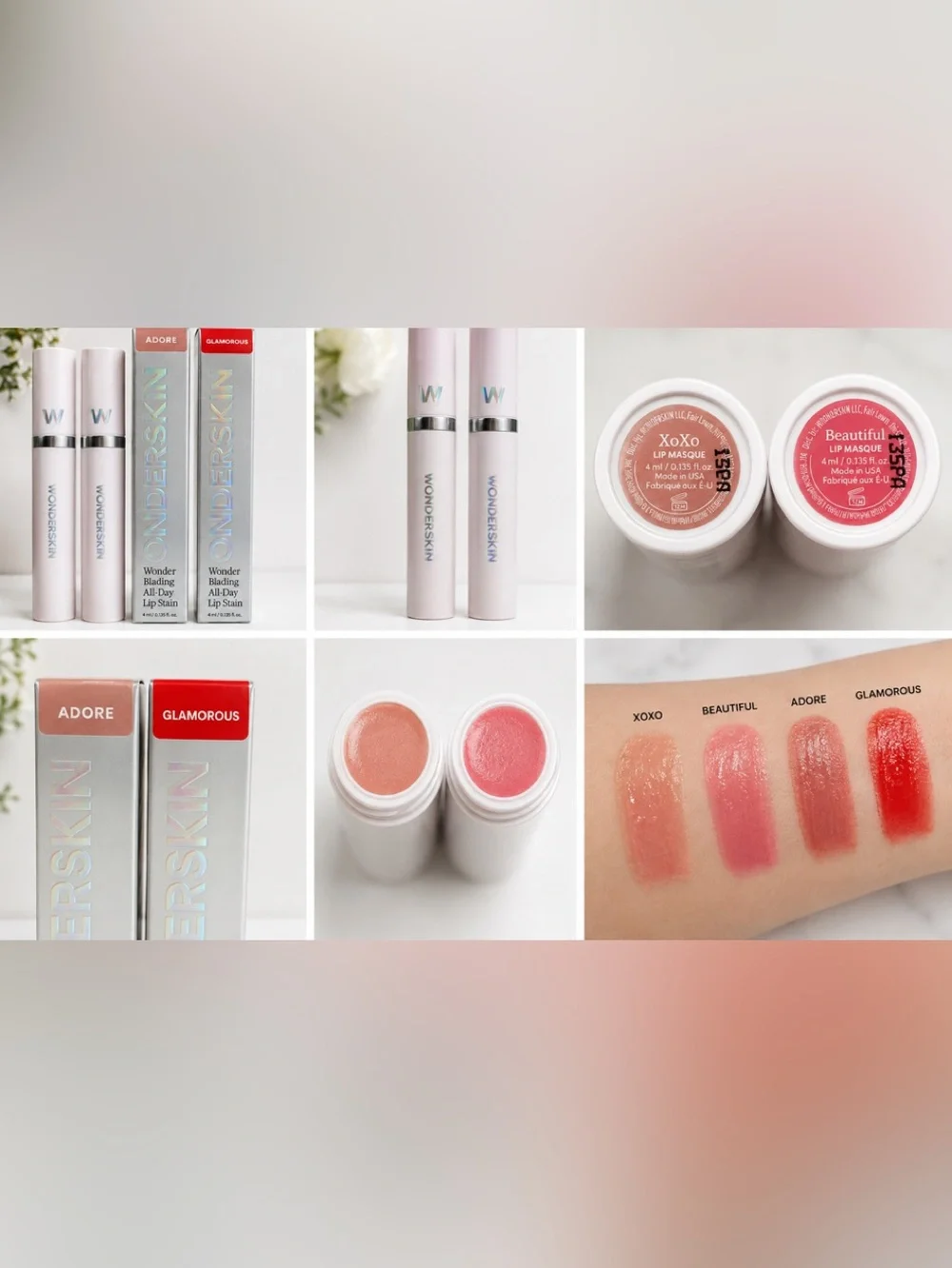 Wonderskin Wonder Blading Lip Stain Bundle | 4 Piece Bundle- 2 NIB, 2 no box